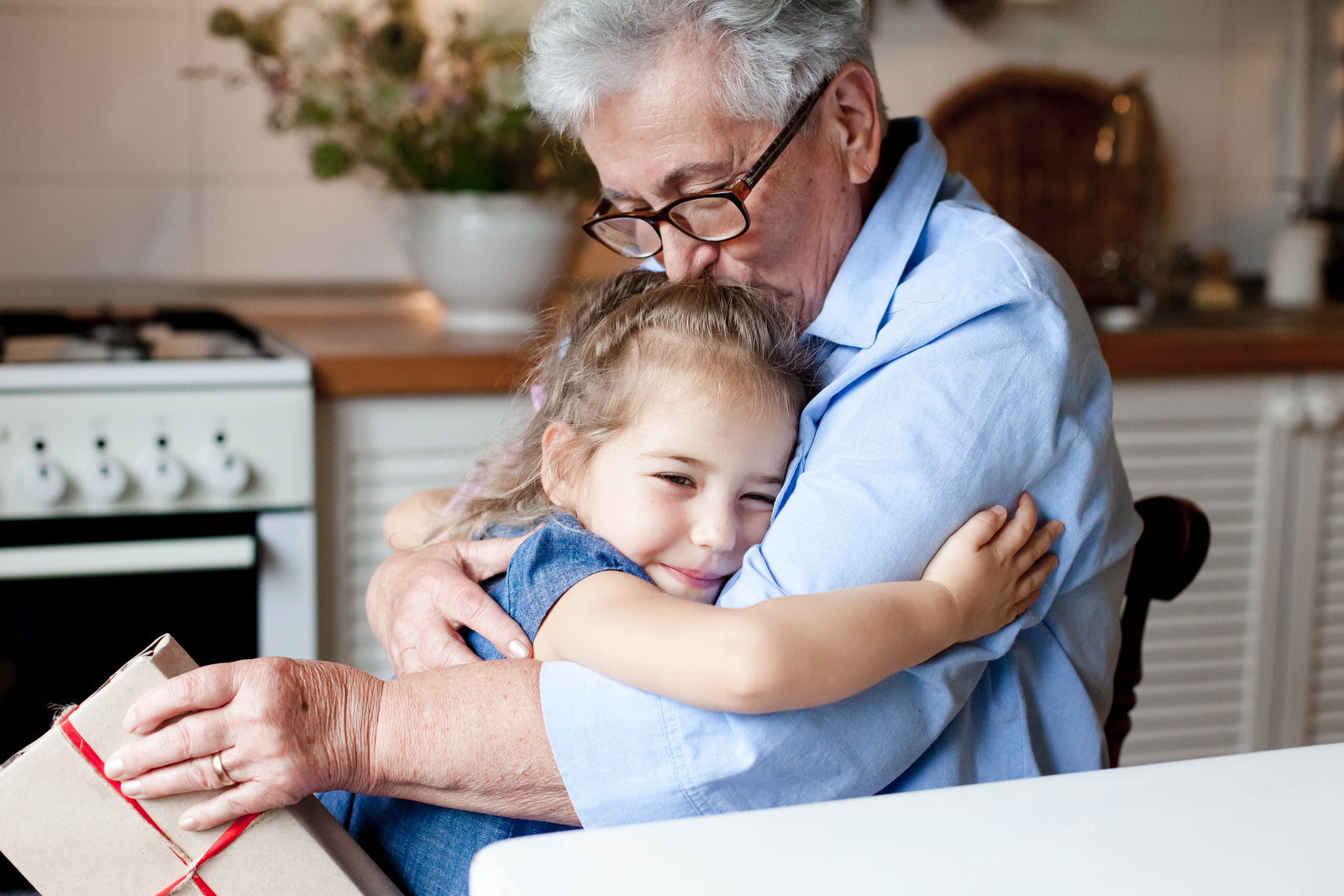 DeepMarine Collagen - Young Girl Giving Grandmother a Gift