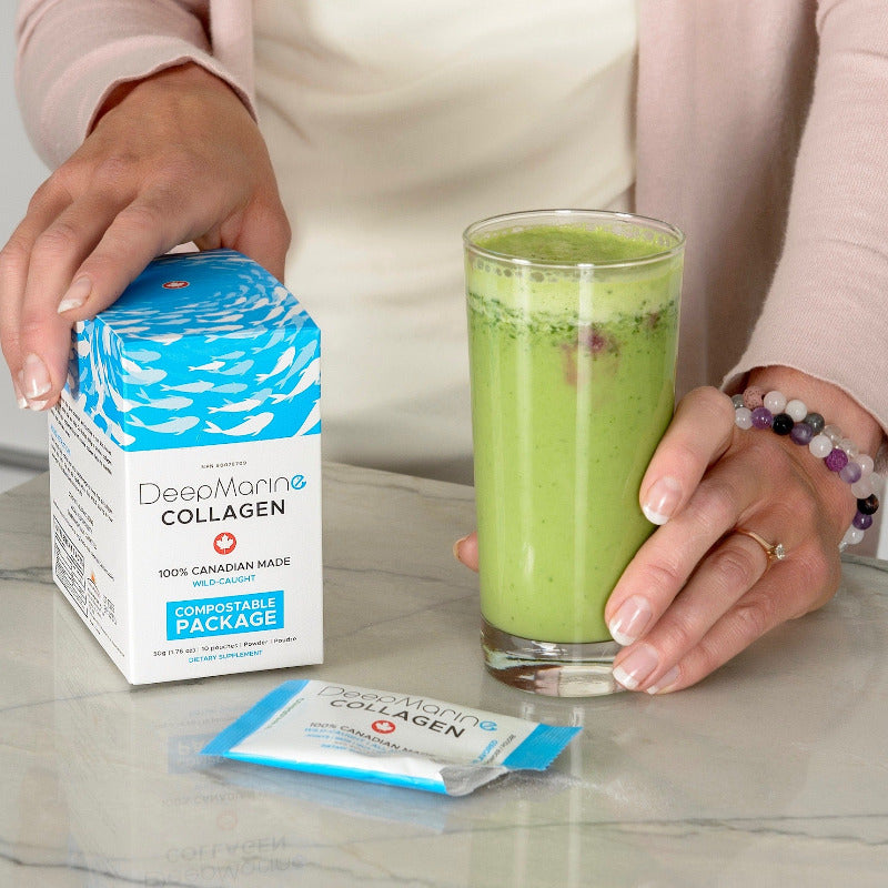 Free single serve sachets with purchase of 100% Pure, Canadian-Made Marine Collagen Peptides – 60 Day Supply